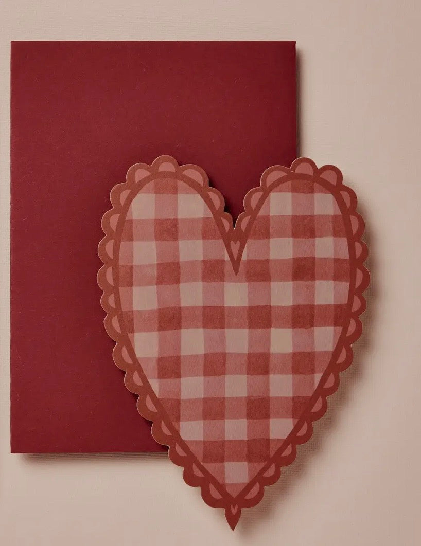 Red Gingham Heart Card