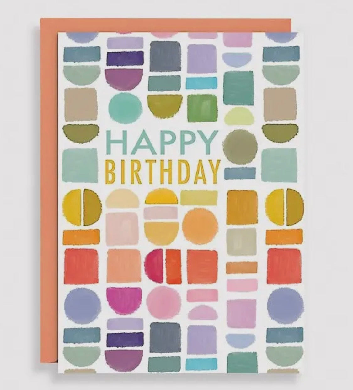Watercolor Shapes Happy Birthday Card
