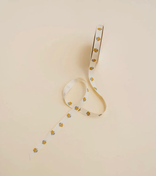 'Gold Floral' Cotton Ribbon