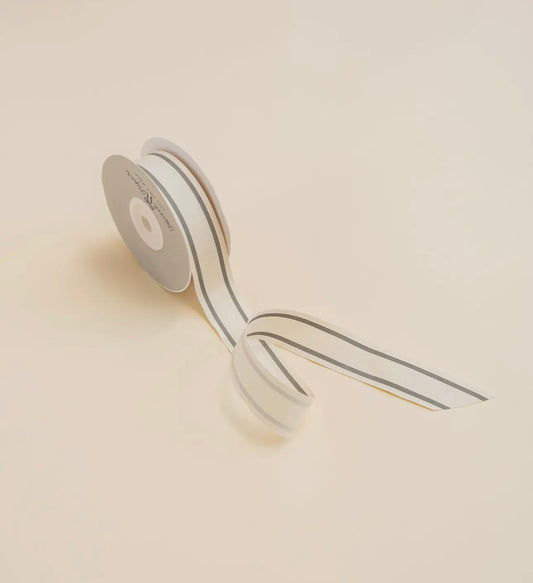 'Sage Stripe' Cotton Ribbon