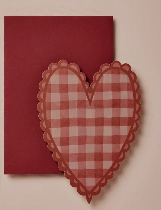 Red Gingham Heart Card