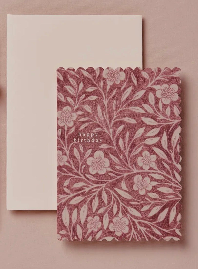 Pink Flora 'Happy Birthday' Card